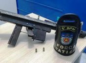 Submetralhadora artesanal apreendida pela Força Tática do 5º BPM
