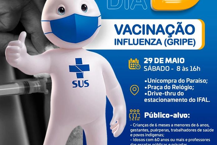 São Miguel dos Campos realiza DIA D contra a gripe neste sábado, 29