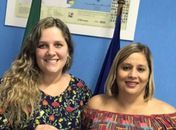 Prefeita Jeannyne Beltrão e secretária de Saúde, Patrícia Cavalcante