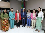 Ministra Cida Gonçalves é recepcionada por parlamentares na Assembleia Legislativa