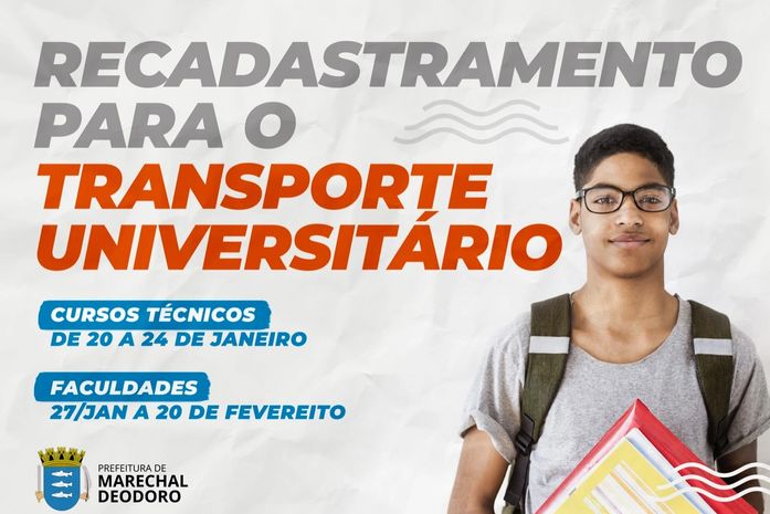 Marechal: cadastro para transporte universitário inicia na próxima segunda-feira (20)