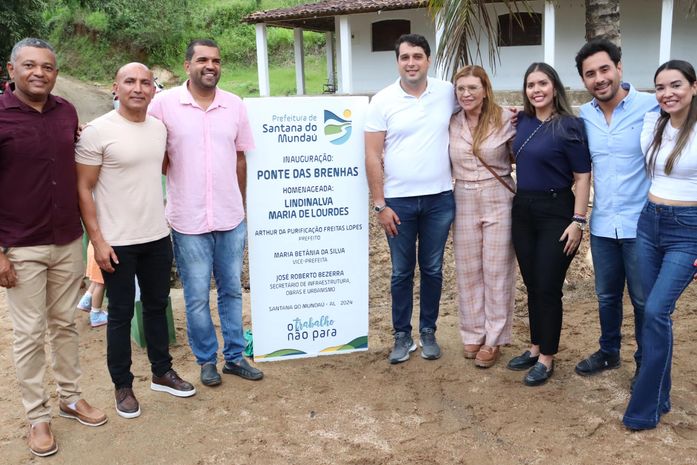 Prefeito de Santana do Mundaú inaugura ponte na zona rural