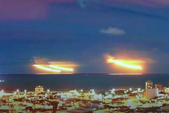 Bola de fogo no céu de Maceió