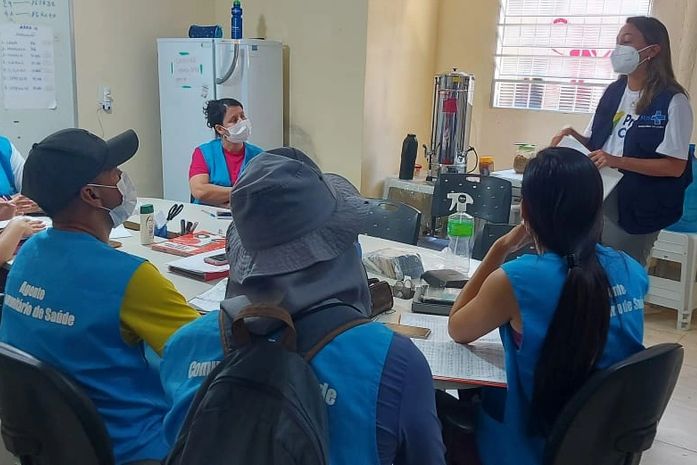 Equipes das unidades e da PrevCov vêm trabalhando juntas na coleta de dados. Foto: Divulgação Equipe PrevCov