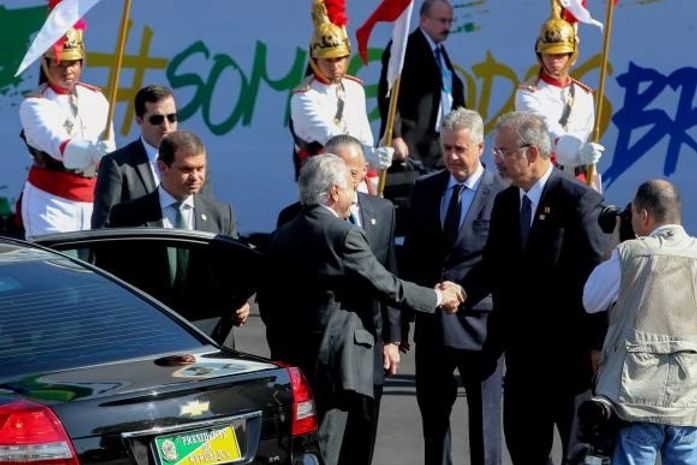 O presidente Michel Temer e a primeira-dama Marcela Temer durante desfile de 7 de Setembro, na Esplanada dos Ministérios