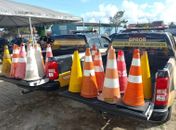 Após denúncias, DMTT apreende cones e cavaletes usados por flanelinhas para reserva ilegal de vagas em Maceió