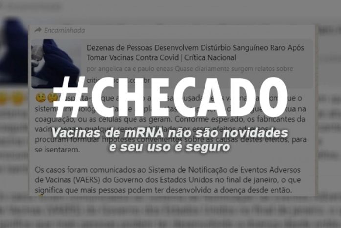 Checado: vacinas de mRNA não são novidade e seu uso é seguro