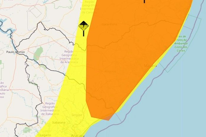Alertas de chuvas para 87 municípios alagoanos são estendidos até quinta-feira (22)