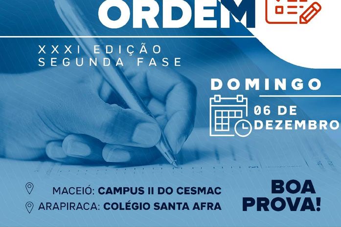 Mais de 600 estudantes participam da 2ª Fase do XXXI Exame de Ordem, neste domingo (6)