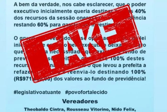 Nota de esclarecimento da câmara de vereadores de Major Izidoro sobre Fake News