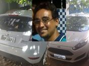 Automóvel recuperado e Renato Pedro dos Santos, suspeito do roubo