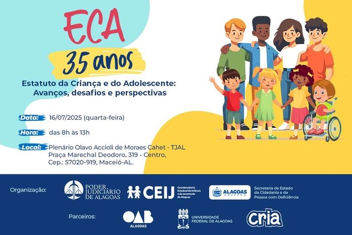 TJAL debate avanços e desafios do ECA, nesta quarta-feira (16)