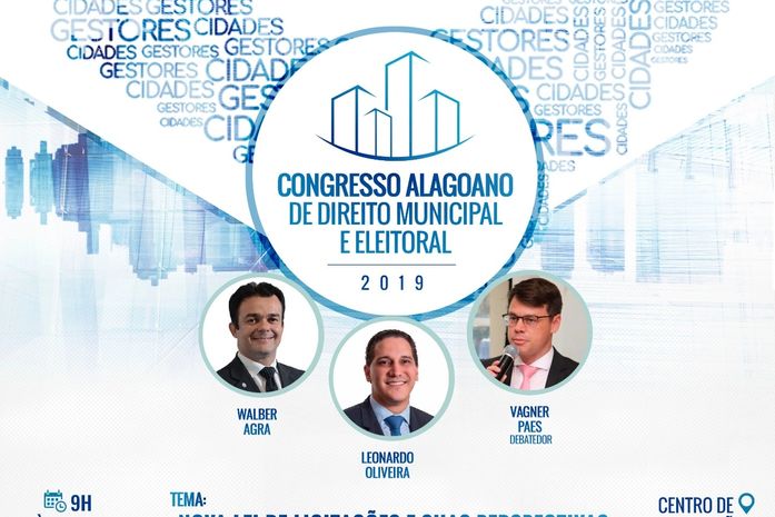 Congresso Alagoano de Direito Municipal e Eleitoral acontece nos dias 12 e 13 de dezembro
