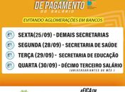 Prefeitura de Penedo divulga calendário de pagamento salarial