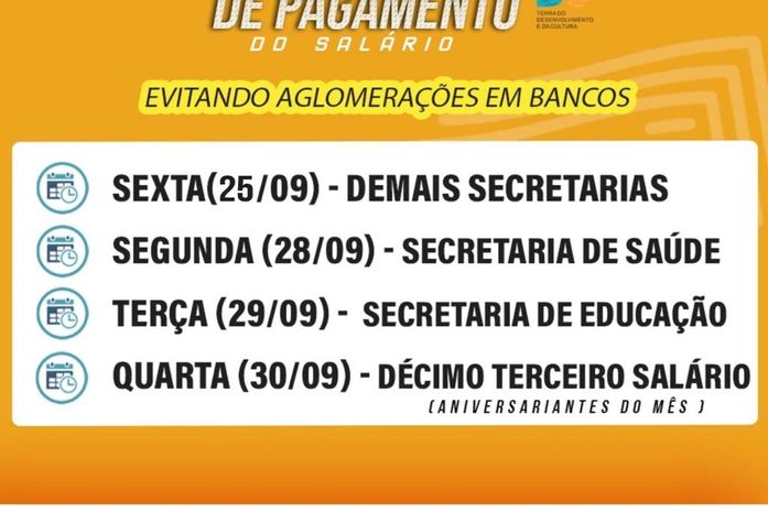 Prefeitura de Penedo divulga calendário de pagamento salarial