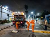 SETRAND inicia sinalização das vias asfaltadas em Palmeira com apoio da Prefeitura

