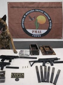 Três metralhadoras, drogas e silenciadores são apreendidos em ônibus interestadual no Sertão