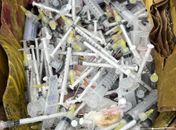 Remédios vencidos, seringas e agulhas usadas: Visa recolhe 20 kg de materiais descartados no meio da rua, no Poço