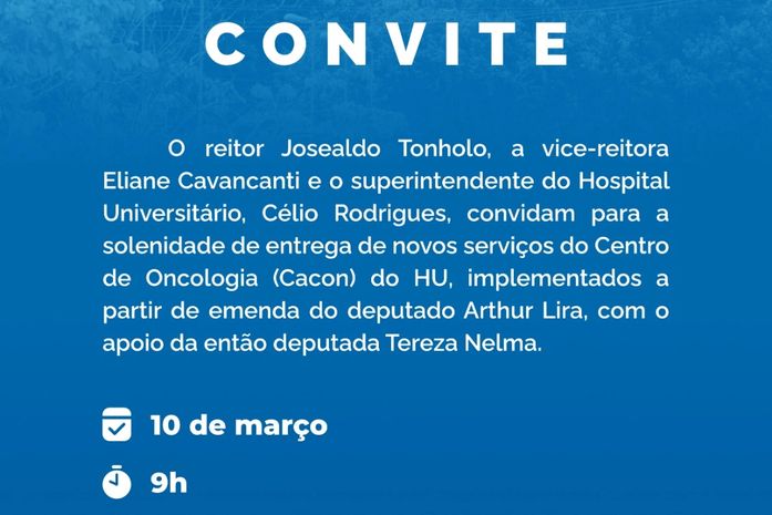 Josealdo Tonholo, o Magnífico Reitor da UFAL fez uma convite a esta ativista. Obrigada parceiro!