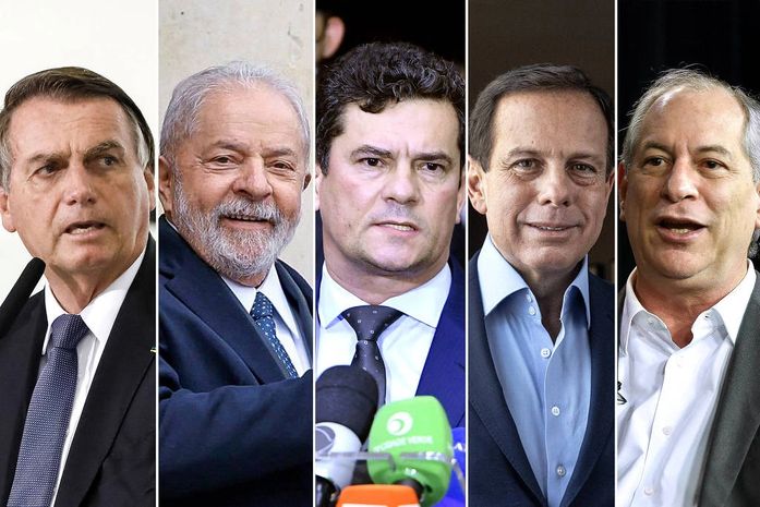 Bolsonaro, Lula, Moro, Dória e Ciro são pré-candidatos a Presidência da República em 2022