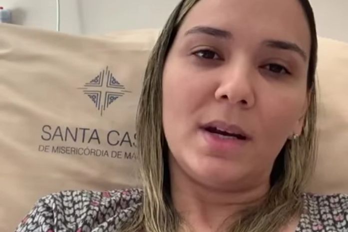 Imagem de um vídeo em que a prefeita Fernanda postou no último dia 12, agradecendo as orações que tem recebido pela sua recuperação