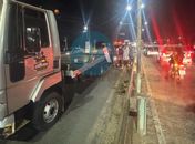 Acidente entre carro-forte, moto e guincho deixa motociclista ferido na AL-220, em Arapiraca