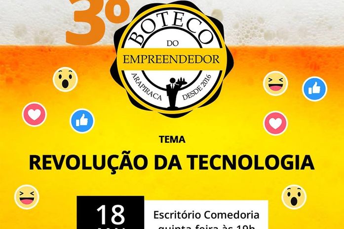 Terceira edição do Boteco do Empreendedor abordará a Revolução da Tecnologia