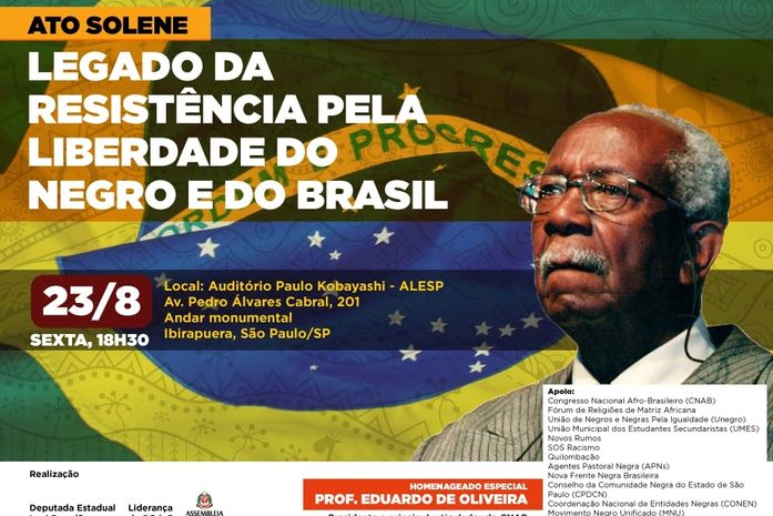 Com apoio do estado de Alagoas e a convite da deputada Leci Brandão,ativista Arísia Barros participa de Ato Solene de Resistência Negra,no Palácio 9 de Julho-SP.