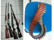 Armas e munições apreendidas com Joselito Gomes 