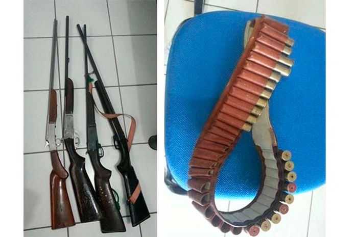Armas e munições apreendidas com Joselito Gomes