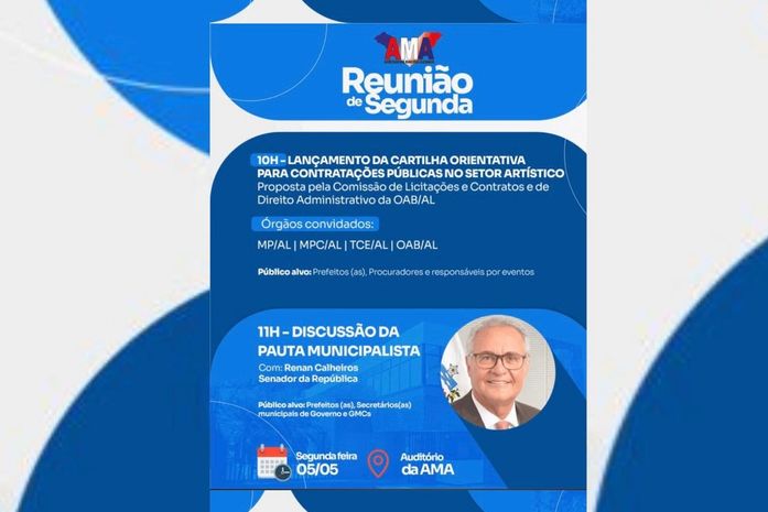 Senador Renan Calheiros confirma participação na reunião da AMA