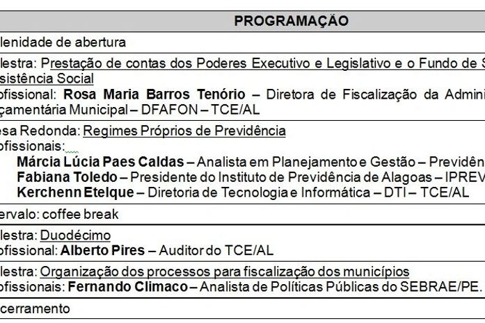 I Encontro entre os Gestores Públicos Municipais e o Tribunal de Contas de Alagoas‏