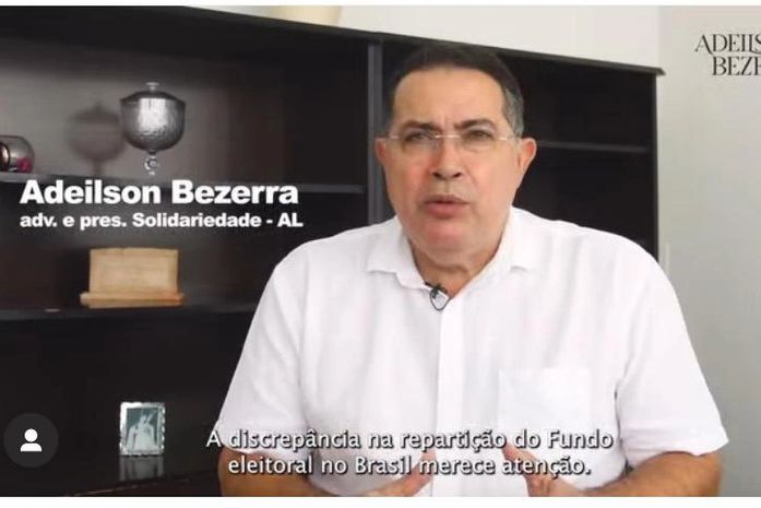 Presidente do Solidariedade em AL dispara críticas sobre rateio dos recursos do fundo eleitoral