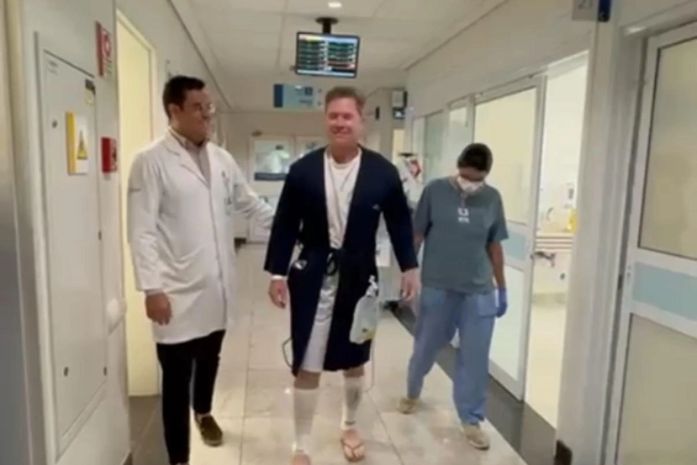 Marx Beltrão se recupera bem de cirurgia na coluna lombar realizada em virtude de duas hérnias de disco