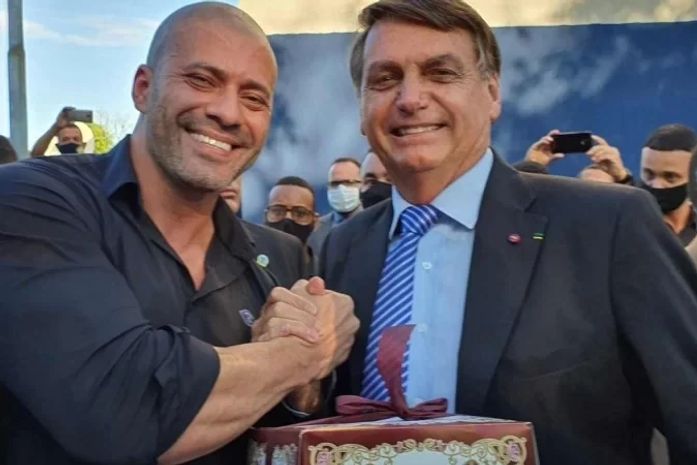 Daniel Silveira e Jair Bolsonaro