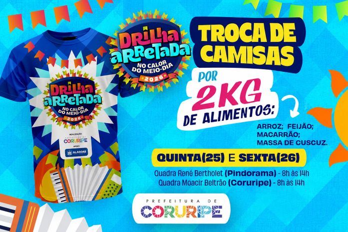 Troca de camisas da Drilha Arretada começa nesta quinta (26) em Coruripe