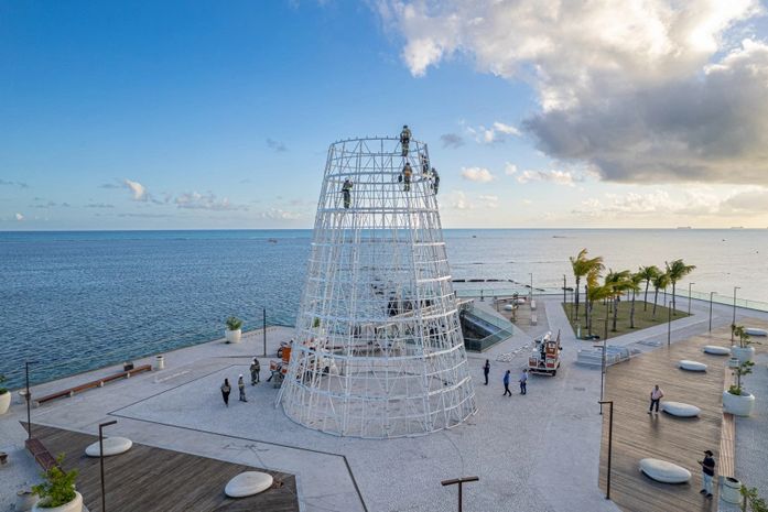 Estrutura da árvore de Natal gigante