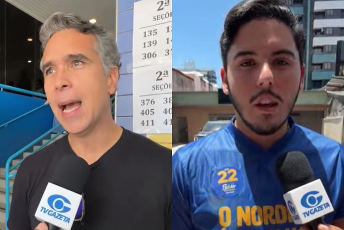 Deputados federais eleitos Rafael Brito (MDB) e Alvinho Lira (PP) votam na Ponta Verde, em Maceió