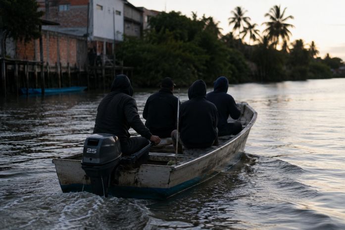 Quatro suspeitos chegam de barco, matam homem a tiros e fogem pelo mesmo caminho