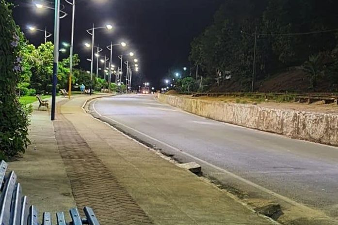 Orla fluvial de Branquinha ganha iluminação de led