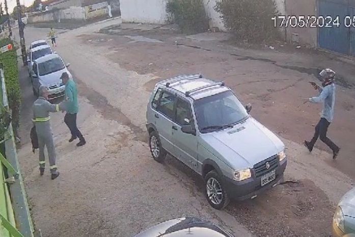 Vídeo: Imagens flagram momento em que vítima tem carro roubado ao chegar no local de trabalho
