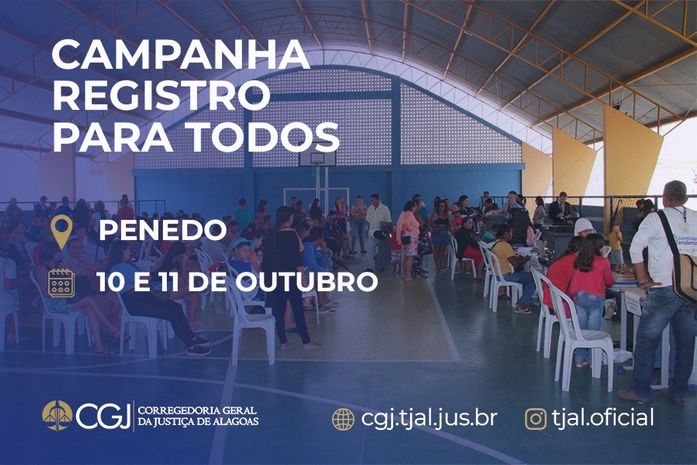 Campanha Registro para Todos começa nesta terça (10) em Penedo