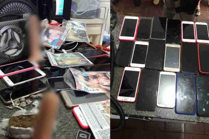 Parte do material encontrado na festa clandestina