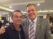 Prefeito eleito de Anadia, Celino Rocha, e deputado federal, Ronaldo Lessa