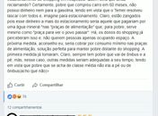 Publicação do Professor no facebook