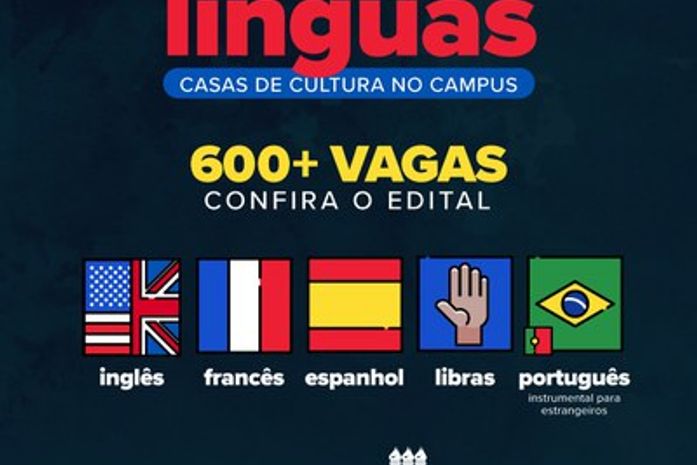 São 646 vagas para os cursos de Espanhol, Inglês, Libras, Língua Francesa e Português