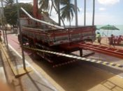 Equipe fez a retirada do poste