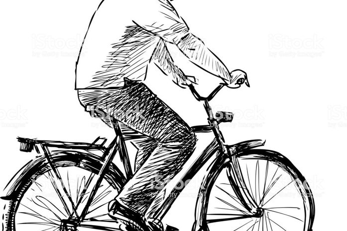 "Ele parece o meu pai. O seu pai. Ele veio pedalando. Na chuva."