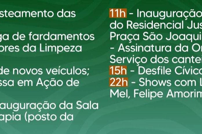 Prefeitura de Santana do Mundaú anuncia programação em comemoração aos 62 anos de emancipação política