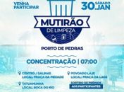 Porto de Pedras faz mutirão de limpeza das praias